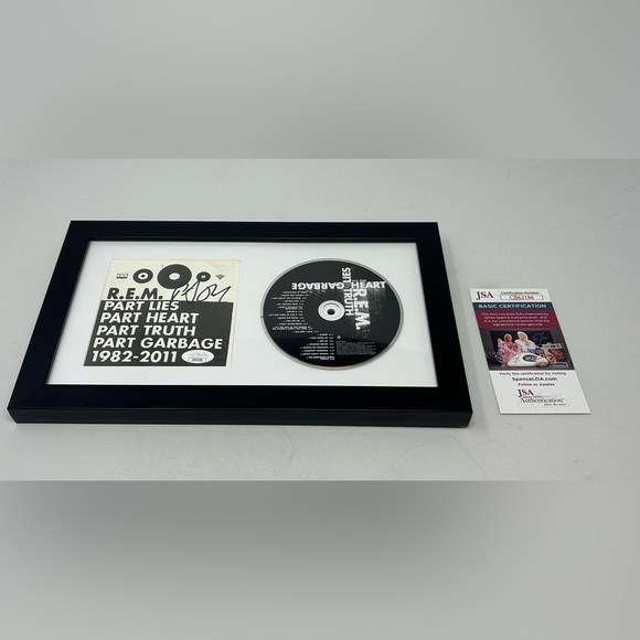 Peter Buck signed REM Part Lies Heart Truth Garbage Album JSA COA